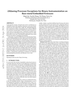 Abusing Processor Exception for General Binary Instrumentation on
  Bare-metal Embedded Devices