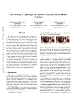 Filter-Pruning of Lightweight Face Detectors Using a Geometric Median
  Criterion