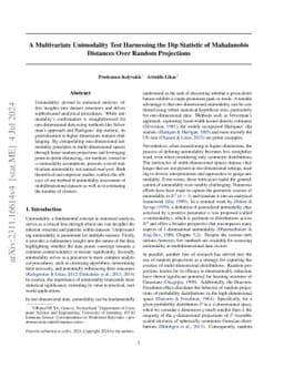 A Multivariate Unimodality Test Harnessing the Dip Statistic of
  Mahalanobis Distances Over Random Projections