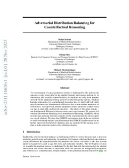 Adversarial Distribution Balancing for Counterfactual Reasoning