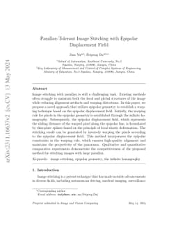 Parallax-Tolerant Image Stitching with Epipolar Displacement Field