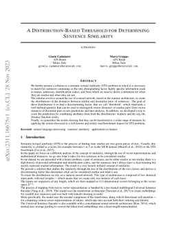 A Distribution-Based Threshold for Determining Sentence Similarity