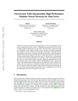 FocusLearn: Fully-Interpretable, High-Performance Modular Neural
  Networks for Time Series