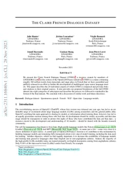 The Claire French Dialogue Dataset