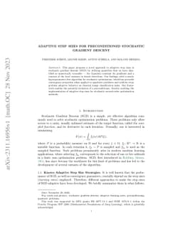 Adaptive Step Sizes for Preconditioned Stochastic Gradient Descent