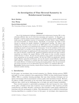 An Investigation of Time Reversal Symmetry in Reinforcement Learning