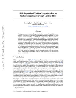Self-Supervised Motion Magnification by Backpropagating Through Optical
  Flow