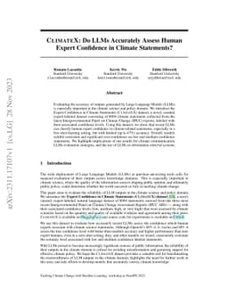 ClimateX: Do LLMs Accurately Assess Human Expert Confidence in Climate
  Statements?