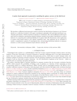 A point cloud approach to generative modeling for galaxy surveys at the
  field level