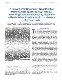 A personalized Uncertainty Quantification framework for patient survival
  models: estimating individual uncertainty of patients with metastatic brain
  tumors in the absence of ground truth