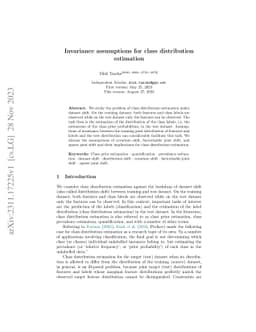 Invariance assumptions for class distribution estimation