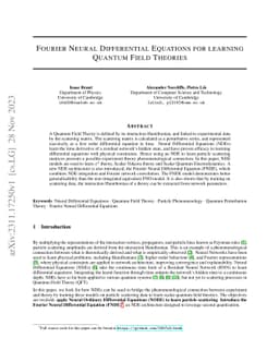 Fourier Neural Differential Equations for learning Quantum Field
  Theories