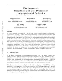 Elo Uncovered: Robustness and Best Practices in Language Model
  Evaluation