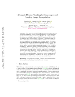 Alternate Diverse Teaching for Semi-supervised Medical Image
  Segmentation