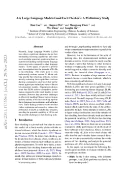 Are Large Language Models Good Fact Checkers: A Preliminary Study