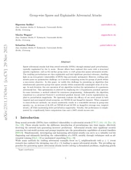 Group-wise Sparse and Explainable Adversarial Attacks