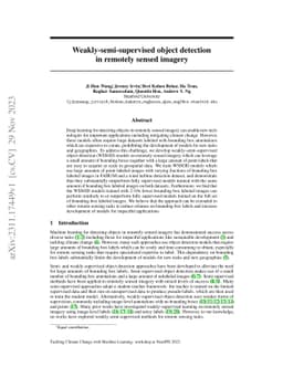 Weakly-semi-supervised object detection in remotely sensed imagery