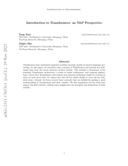 Introduction to Transformers: an NLP Perspective