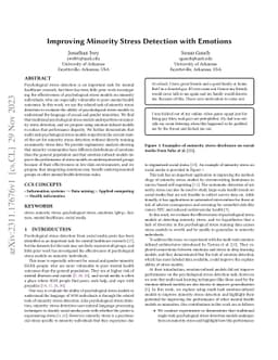 Improving Minority Stress Detection with Emotions