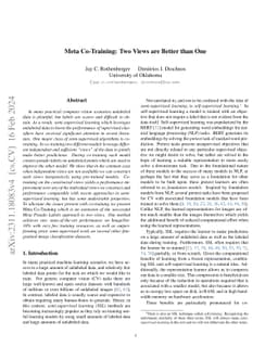 Meta Co-Training: Two Views are Better than One