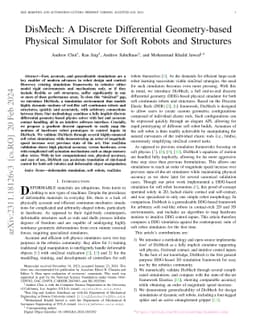 DisMech: A Discrete Differential Geometry-based Physical Simulator for
  Soft Robots and Structures