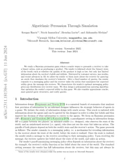 Algorithmic Persuasion Through Simulation
