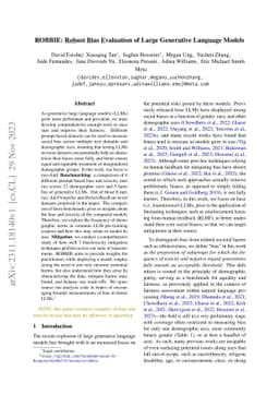 ROBBIE: Robust Bias Evaluation of Large Generative Language Models