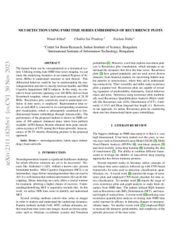 MCI Detection using fMRI time series embeddings of Recurrence plots