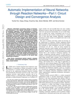 Automatic Implementation of Neural Networks through Reaction Networks --
  Part I: Circuit Design and Convergence Analysis