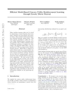 Efficient Model-Based Concave Utility Reinforcement Learning through
  Greedy Mirror Descent