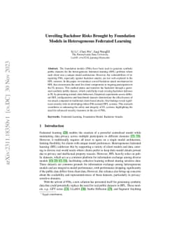 Unveiling Backdoor Risks Brought by Foundation Models in Heterogeneous
  Federated Learning