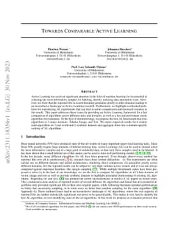 Towards Comparable Active Learning