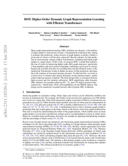 HOT: Higher-Order Dynamic Graph Representation Learning with Efficient
  Transformers