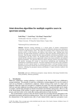 Joint Detection Algorithm for Multiple Cognitive Users in Spectrum
  Sensing