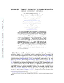 Wasserstein GANs are Minimax Optimal Distribution Estimators