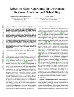 Robust-to-Noise Algorithms for Distributed Resource Allocation and
  Scheduling