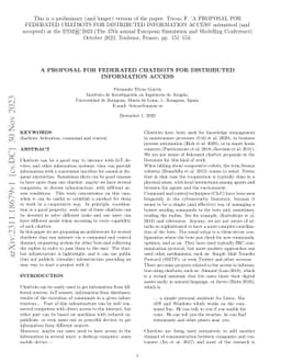 A proposal for federated chatbots for distributed information access
  (extended version)