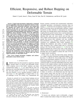 Efficient, Responsive, and Robust Hopping on Deformable Terrain