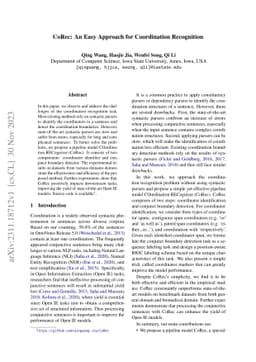 CoRec: An Easy Approach for Coordination Recognition