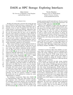 DAOS as HPC Storage: Exploring Interfaces