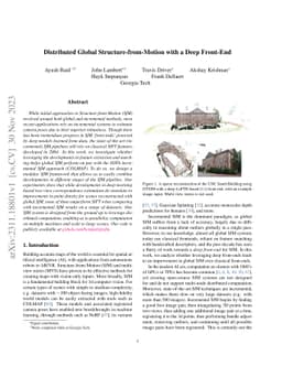 Distributed Global Structure-from-Motion with a Deep Front-End