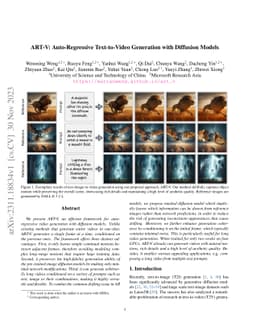 ART$\boldsymbol{\cdot}$V: Auto-Regressive Text-to-Video Generation with
  Diffusion Models