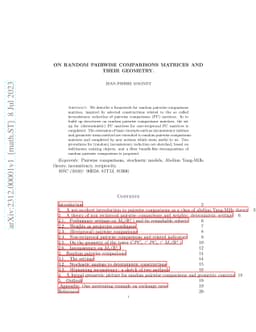 On random pairwise comparisons matrices and their geometry