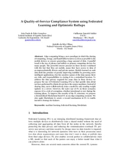 A Quality-of-Service Compliance System using Federated Learning and
  Optimistic Rollups