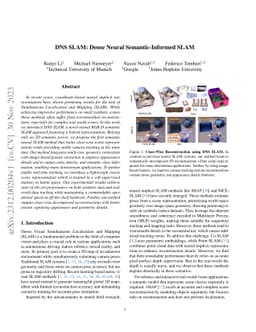 DNS SLAM: Dense Neural Semantic-Informed SLAM