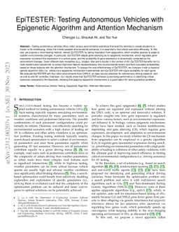 EpiTESTER: Testing Autonomous Vehicles with Epigenetic Algorithm and
  Attention Mechanism