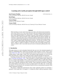 Learning active tactile perception through belief-space control