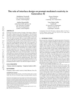 The role of interface design on prompt-mediated creativity in Generative
  AI