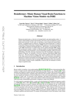 Brainformer: Mimic Human Visual Brain Functions to Machine Vision Models
  via fMRI