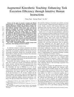Augmented Kinesthetic Teaching: Enhancing Task Execution Efficiency
  through Intuitive Human Instructions